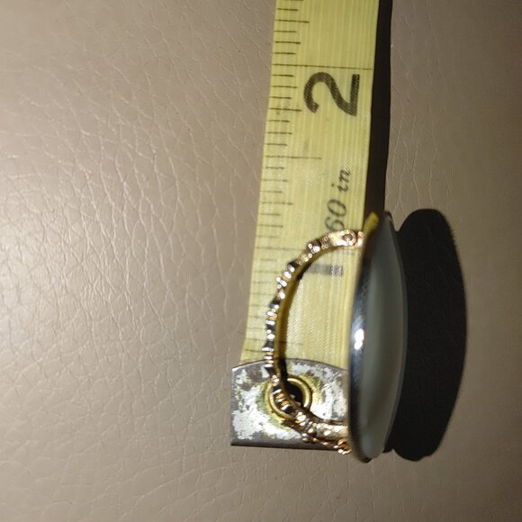 Oval Mother Pearl Scarf Clip Pony Tail  Hair Cover Vintage Secure Hinge Closure - Picture 8 of 16